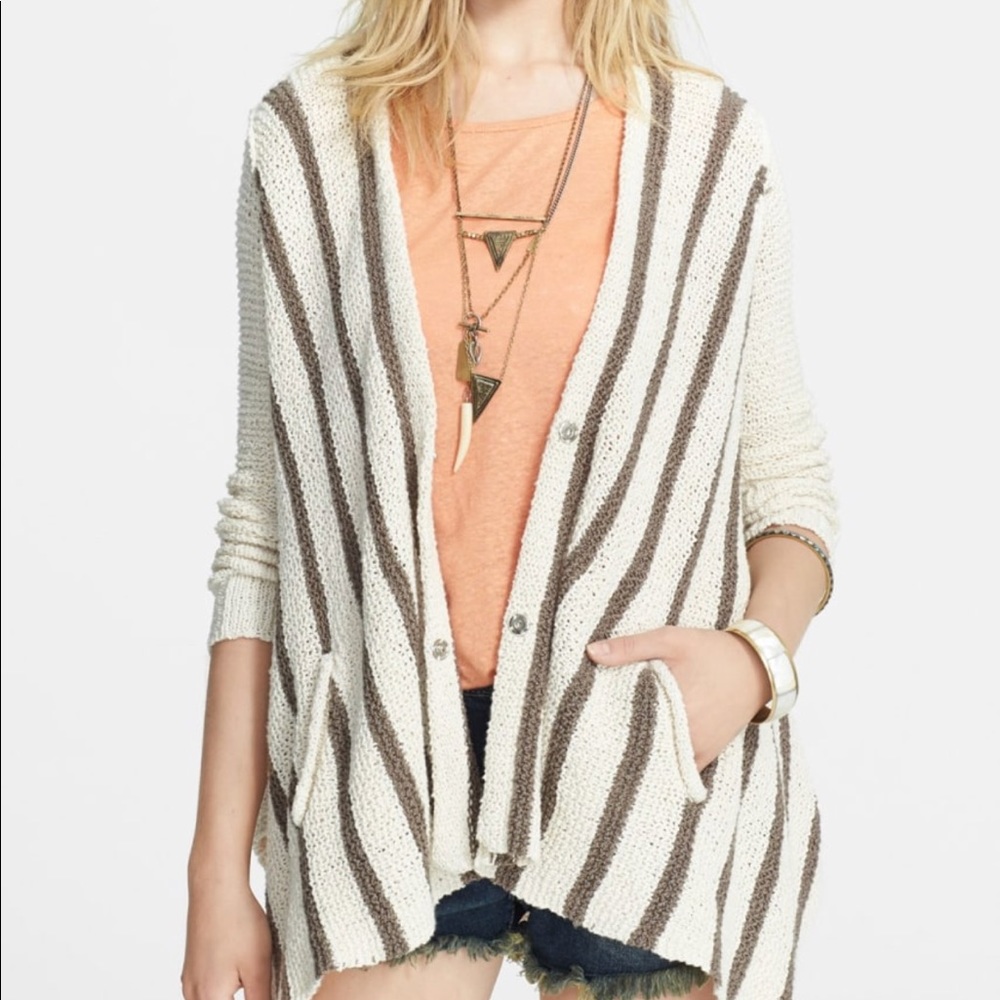 Free People Striped Cardigan